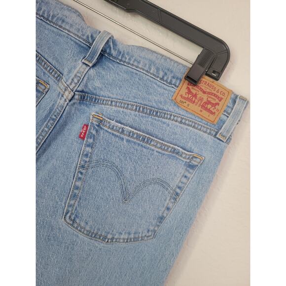 Levi's 501 Womens Tapered Jeans Size 32 x 28 Button Fly Pockets High Rise Rigid - Picture 10 of 13